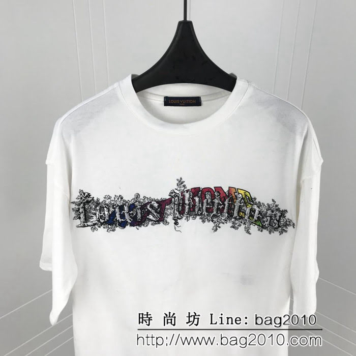 LV路易威登 Virgil新款 刺繡logoTee 男款短袖 男女同款 ydi1610